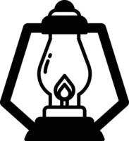 Oil Lamp glyph and line vector illustration