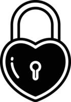 Lock glyph and line vector illustration