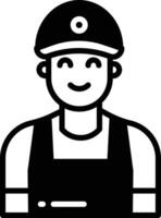 Waiter Man glyph and line vector illustration