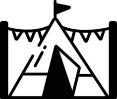 Tent glyph and line vector illustration