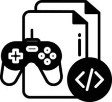 Game File glyph and line vector illustration