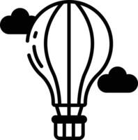 Hot air baloon glyph and line vector illustration