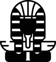 Egyptian Head glyph and line vector illustration