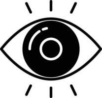 Eye glyph and line vector illustration