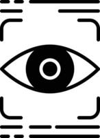 Eye scanner glyph and line vector illustration