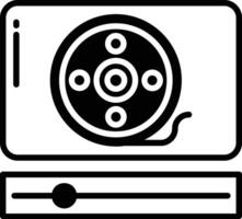 Media player glyph and line vector illustration