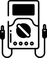 Voltmeter glyph and line vector illustration