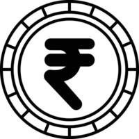 Rupee glyph and line vector illustration