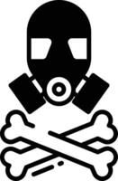 Gas mask glyph and line vector illustration