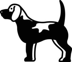 Beagle glyph and line vector illustration