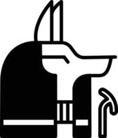 Anubis glyph and line vector illustration