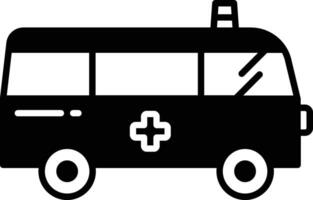 ambulancia glifo y línea vector ilustración