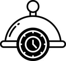 Food Delivery time glyph and line vector illustration