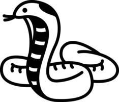 Cobra glyph and line vector illustration