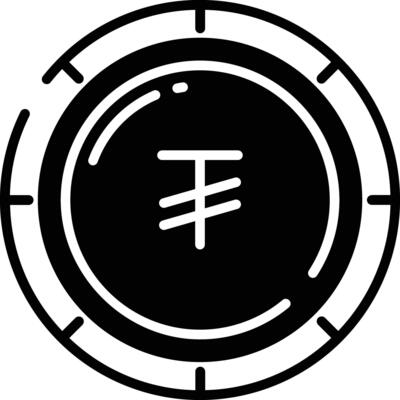 Tugrik coin glyph and line vector illustration