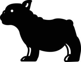 French bulldog glyph and line vector illustration