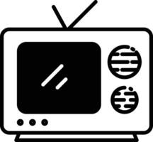 TV glyph and line vector illustrations