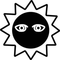 Sun glyph and line vector illustration