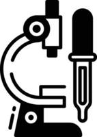 Microscope glyph and line vector illustration