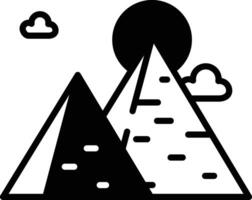 Pyramid glyph and line vector illustration