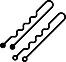 Bobby Pin glyph and line vector illustration