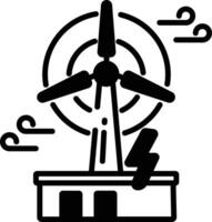 wind energy glyph and line vector illustration