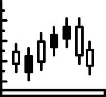 Candlestick Chart glyph and line vector illustration