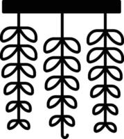 String of nickels plant glyph and line vector illustration