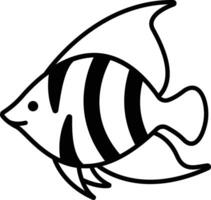 Angel butterfly Fish glyph and line vector illustration