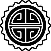 Moon Cake glyph and line vector illustration