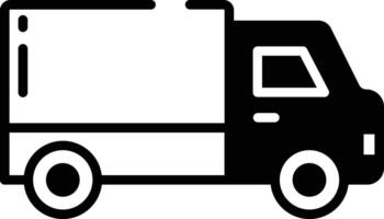 Delivery truck glyph and line vector illustration