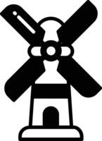 Windmill glyph and line vector illustration