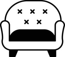 Sofa glyph and line vector illustration