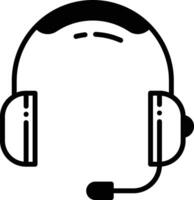 Headphone glyph and line vector illustration