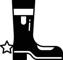 Cowboy shoes glyph and line vector illustration