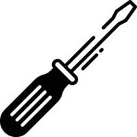 Screwdriver glyph and line vector illustration