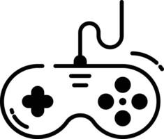 Game pad glyph and line vector illustration