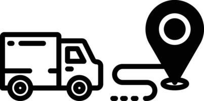 Truck glyph and line vector illustration