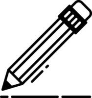 Pencil glyph and line vector illustration