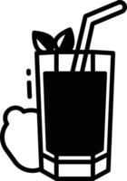 Mint lemonade Juice glyph and line vector illustration