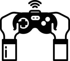 Game play glyph and line vector illustration