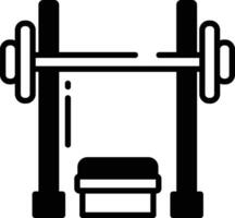 Bench Press glyph and line vector illustration