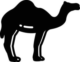 Camel glyph and line vector illustration