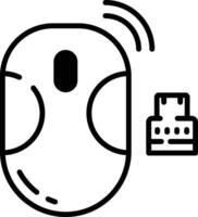 Mouse  glyph and line vector illustration