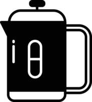 Kettle glyph and line vector illustration