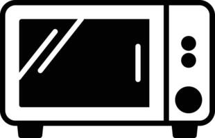 Microwave oven glyph and line vector illustrations