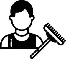 Cleaning Man glyph and line vector illustration