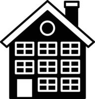 House glyph and line vector illustration