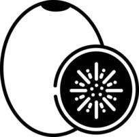 Kiwi slice glyph and line vector illustration