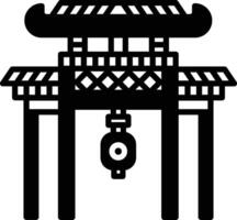 Gong Bell glyph and line vector illustration